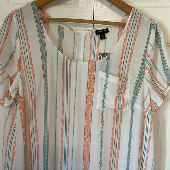 Torrid NWT Abbey Georgette Button Back Short Sleeve Blouse 1X - Picture 6 of 13